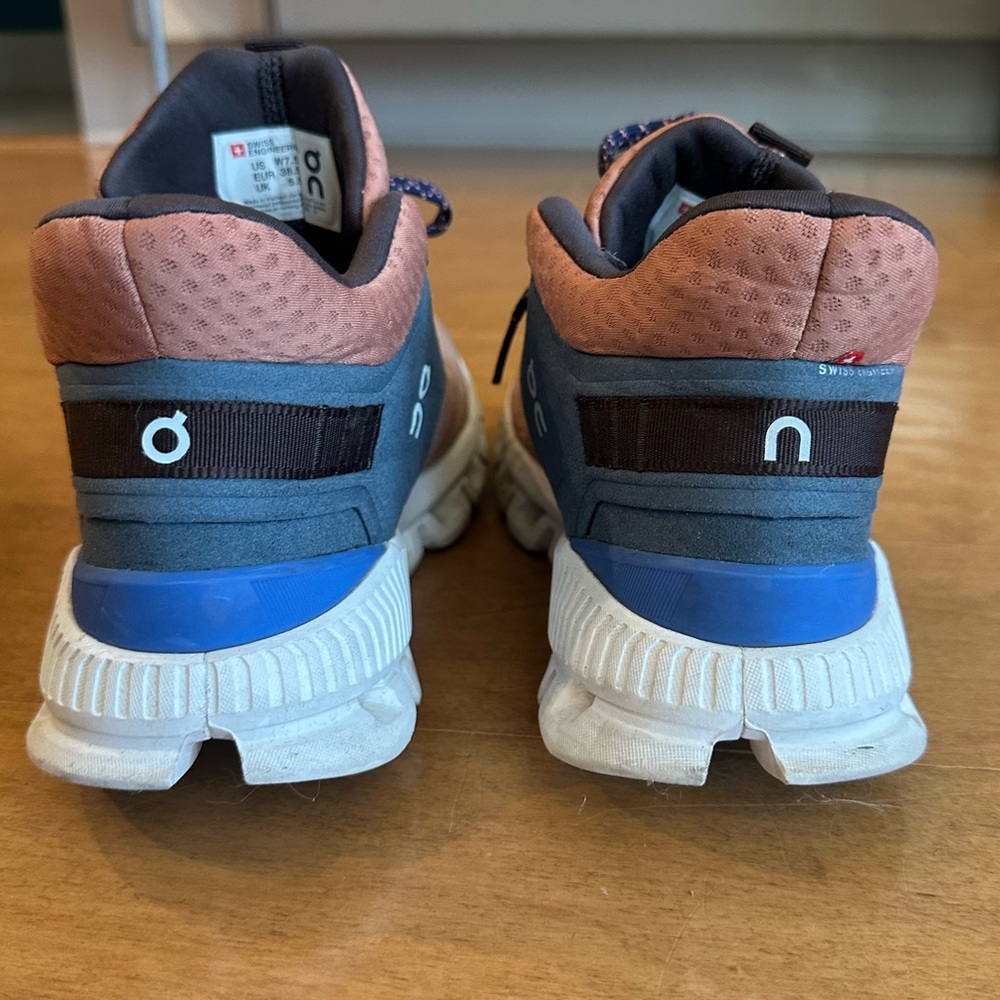 On Running Women's Tan and Blue Athletic Shoes - Picture 5 of 5